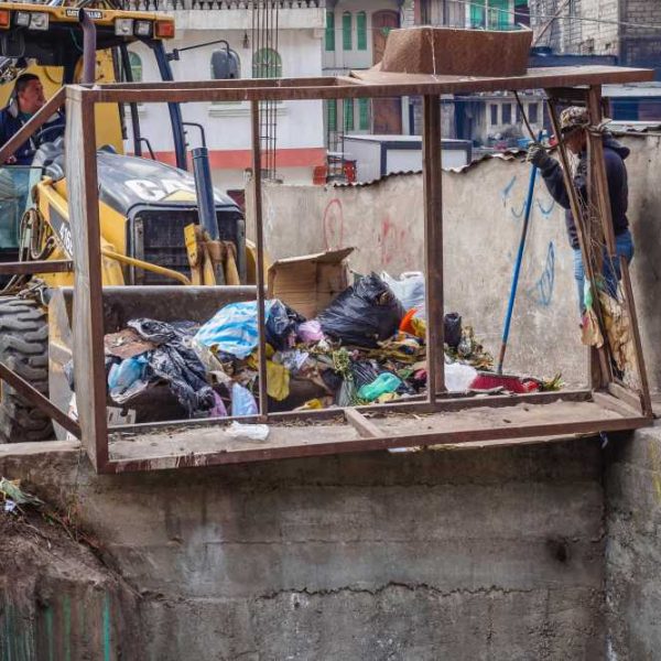 Junk moved by bulldozer